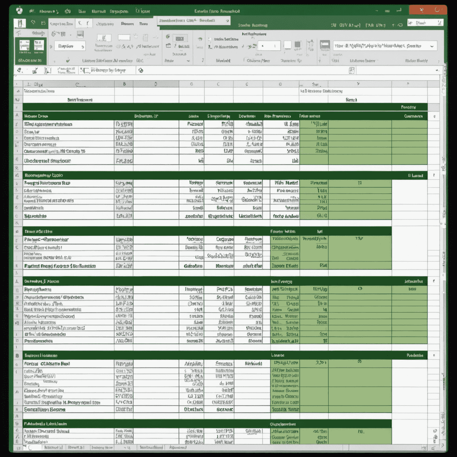 Excel spreadsheet with various border styles and formatting examples