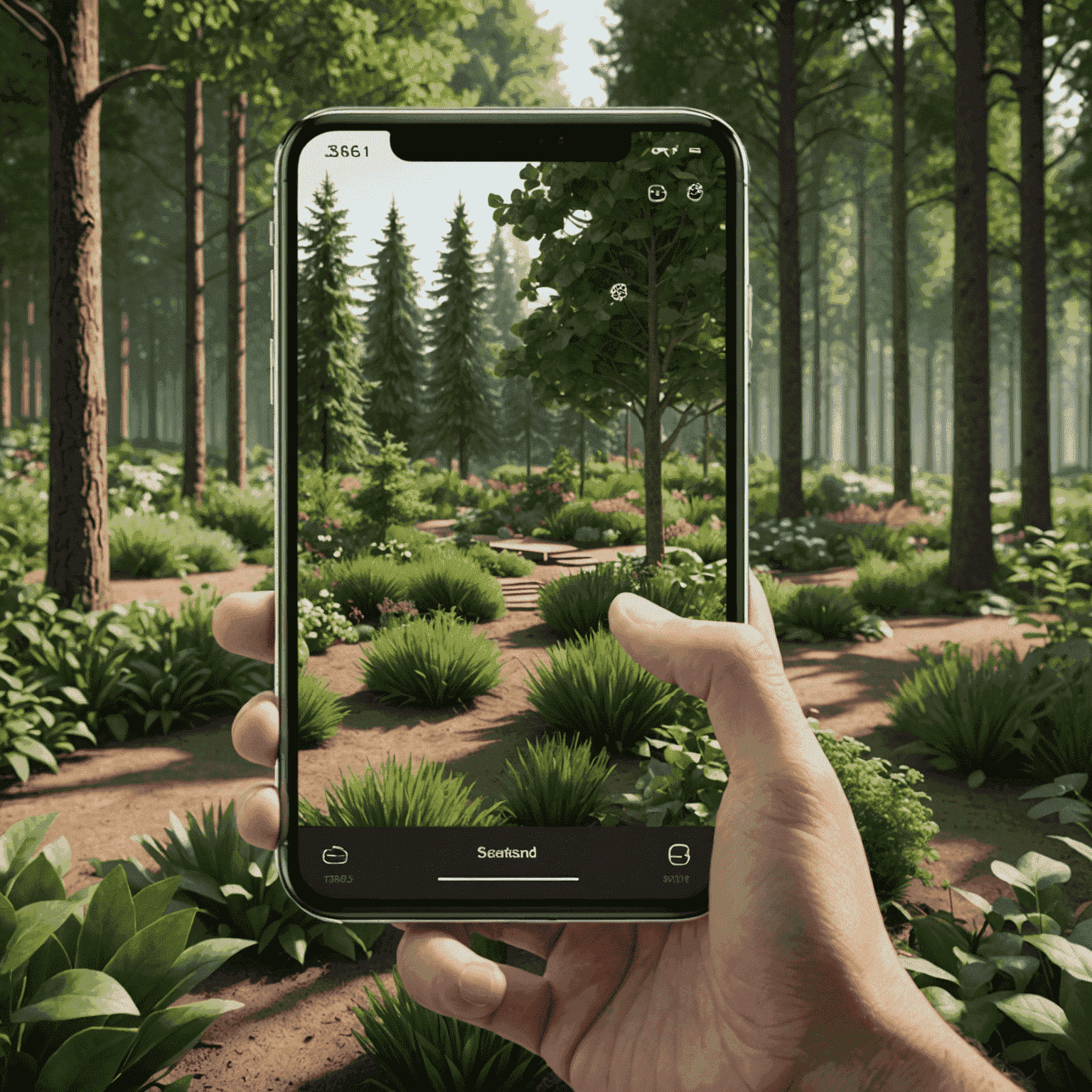 Forest app showing a virtual garden with trees representing focused work sessions